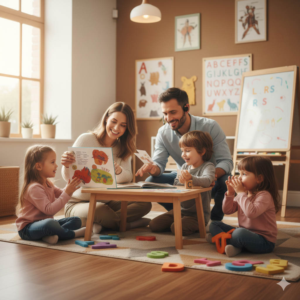 Equipo Okidi trabajando con familias